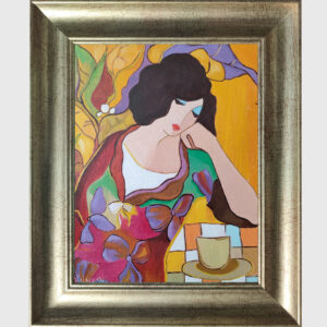 Dama tomando el té